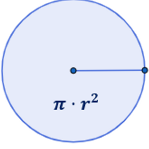 π × (r)^2

r = radius of the circle
