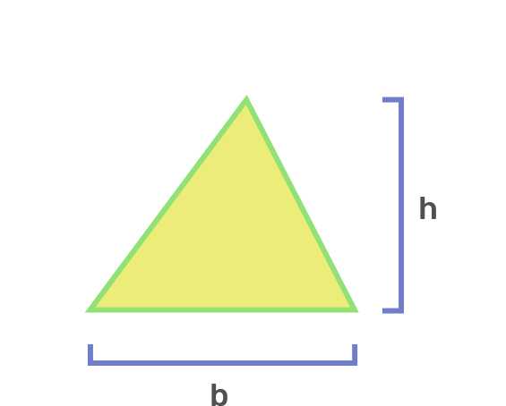 ½ × b × h

b = base

h = height
