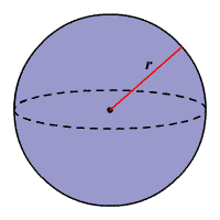 V = (4⁄3) ×π × (r ^3 )

r = Radius of the sphere
