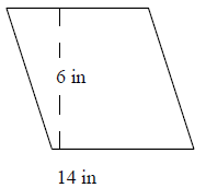 Find the area of the following parallelogram.