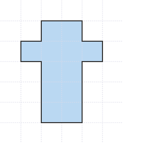 What is the perimeter of the following shape (each square has a side length of 1 cm )?