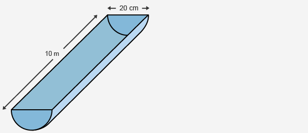 The diagram shows a gutter which is to be fitted to the roof of George's house.