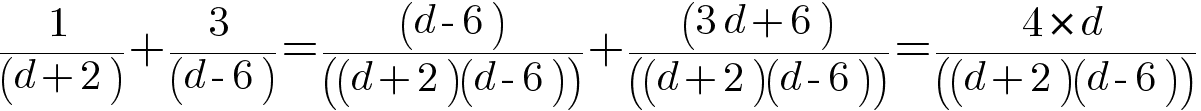 To add or subtract fractions, there must be a common denominator. To get a common denominator, the denominators must be multiplied together.
