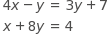 Based on the system of equations above, what is the value of the product xy?